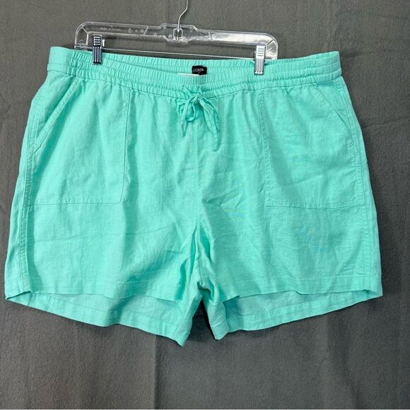 XXL NWT J. Crew Mint green spring shorts Linen-blend drawstring short - Picture 2 of 14